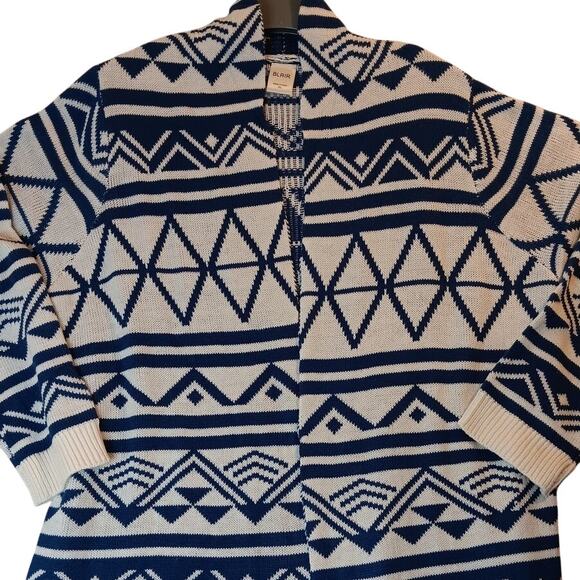 Blair Open Cardigan Sweater Women 2XL Blue Native Southwestern Loose Knit Casual - Picture 1 of 14